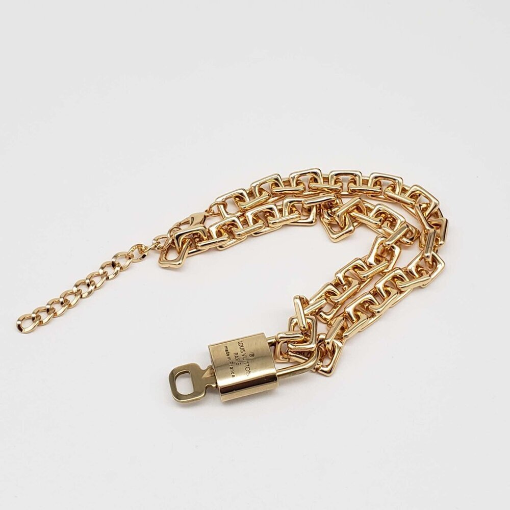 100% Auth Louis Vuitton Lock & Key with Unbranded Gold Plated Chain Necklace - Picture 6 of 9